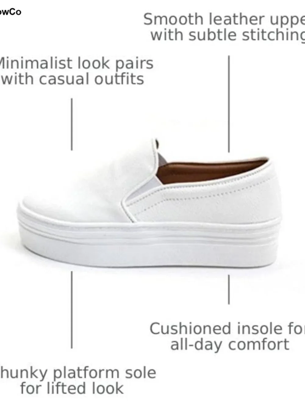 Women's Casual Slip-On Platform Sneakers Faux Leather Round Toe